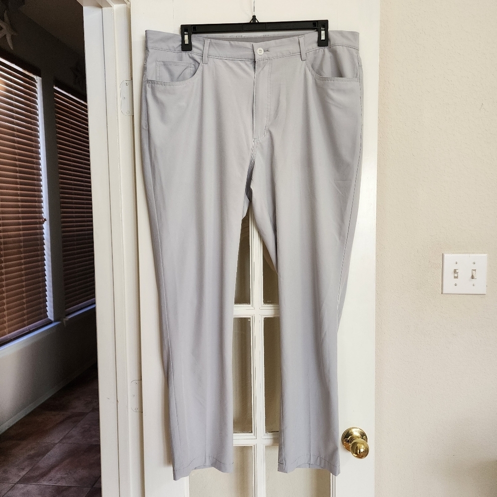 Greg Norman Performance Golf Pants Men 38x32 Gray Stretch